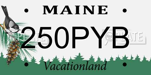 250PYB Maine License Plate