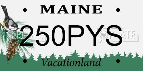 250PYS Maine License Plate