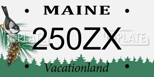 250ZX Maine License Plate