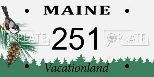 251 Maine License Plate