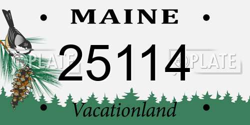 25114 Maine License Plate