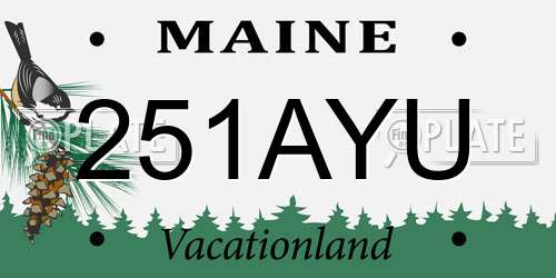251AYU Maine License Plate