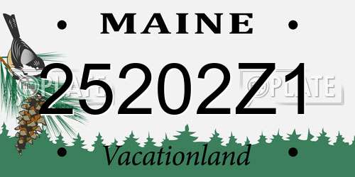 25202Z1 Maine License Plate