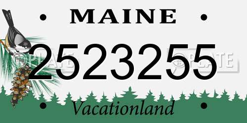 2523255 Maine License Plate