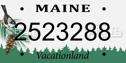 2523288 Maine License Plate