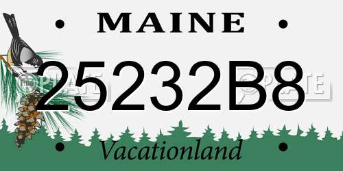 25232B8 Maine License Plate
