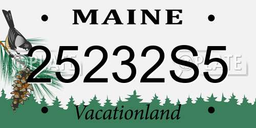 25232S5 Maine License Plate