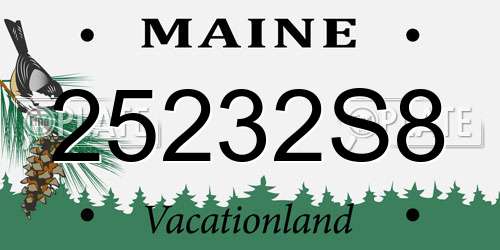 25232S8 Maine License Plate
