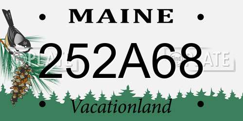 252A68 Maine License Plate