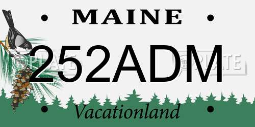 252ADM Maine License Plate