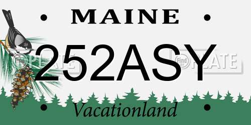 252ASY Maine License Plate