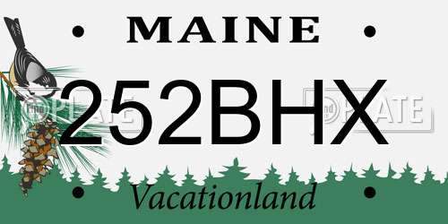 252BHX Maine License Plate
