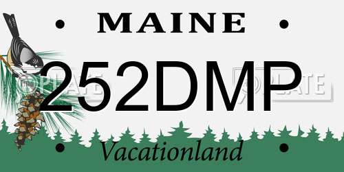 252DMP Maine License Plate