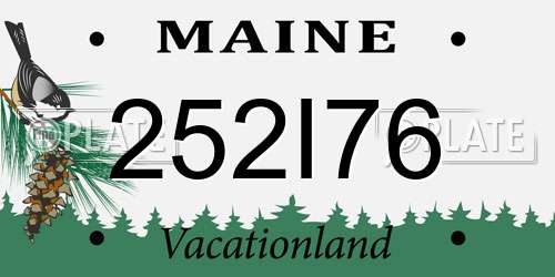 252I76 Maine License Plate