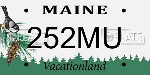 252MU Maine License Plate