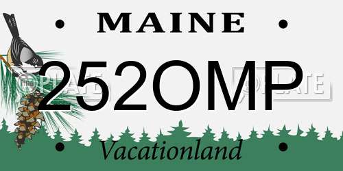 252OMP Maine License Plate
