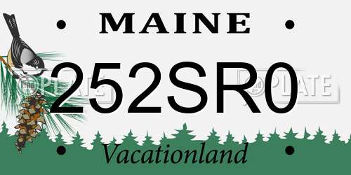 252SR0 Maine License Plate