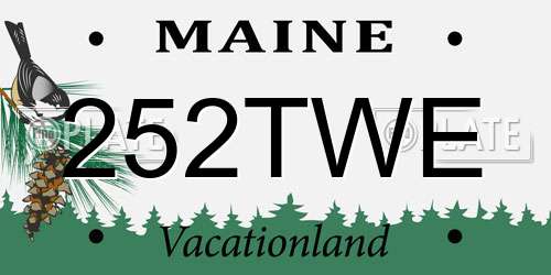 252TWE Maine License Plate