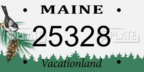 25328 Maine License Plate