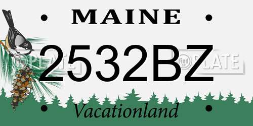 2532BZ Maine License Plate
