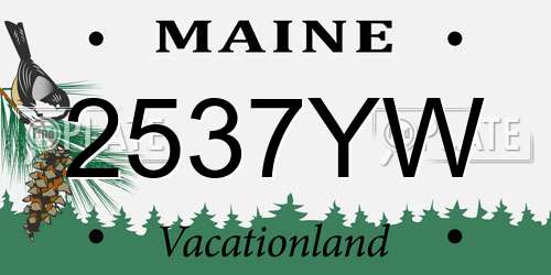 2537YW Maine License Plate