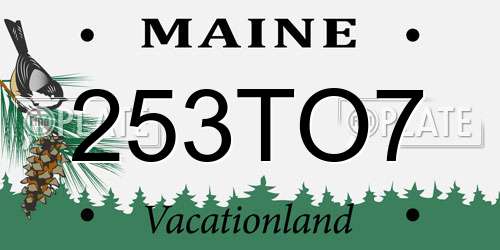 253TO7 Maine License Plate