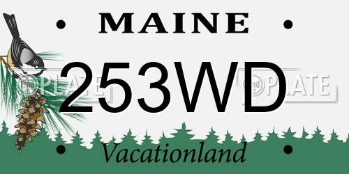 253WD Maine License Plate