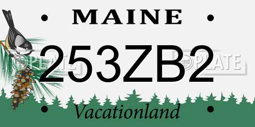 253ZB2 Maine License Plate