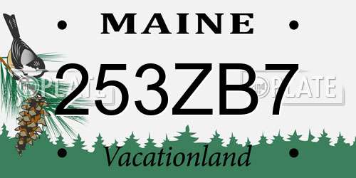 253ZB7 Maine License Plate