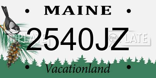 2540JZ Maine License Plate