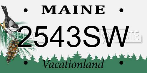 2543SW Maine License Plate