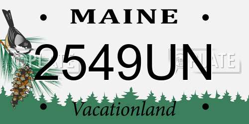 2549UN Maine License Plate