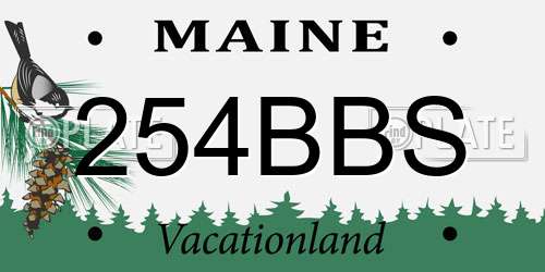 254BBS Maine License Plate