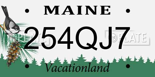 254QJ7 Maine License Plate