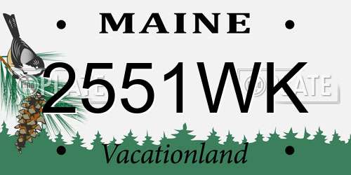 2551WK Maine License Plate