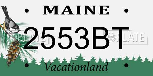 2553BT Maine License Plate