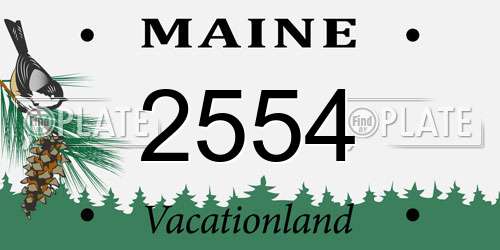 2554 Maine License Plate