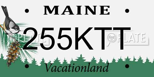 255KTT Maine License Plate