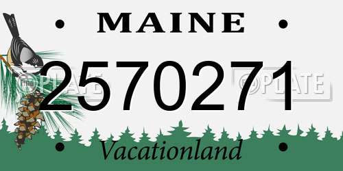 2570271 Maine License Plate