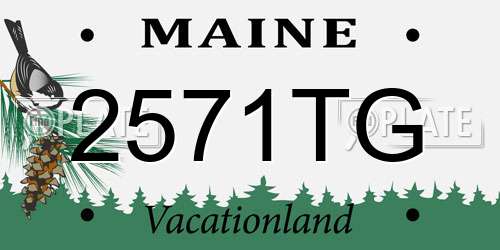 2571TG Maine License Plate