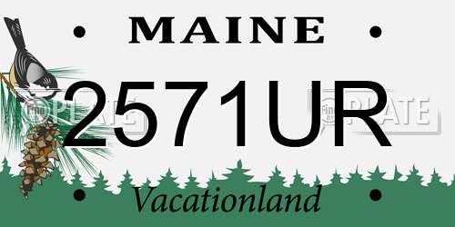 2571UR Maine License Plate
