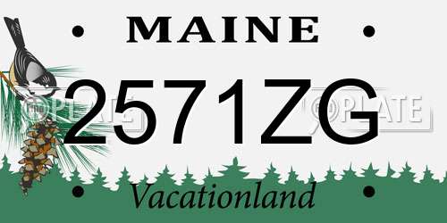 2571ZG Maine License Plate