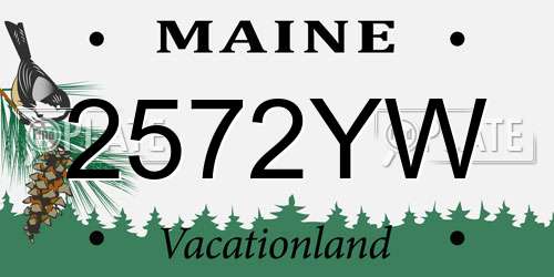2572YW Maine License Plate