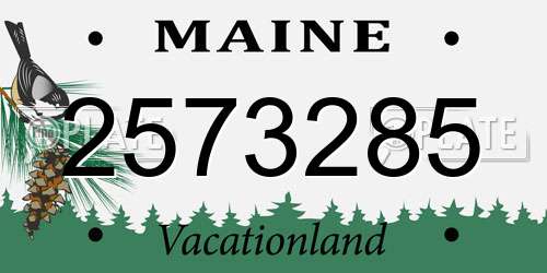 2573285 Maine License Plate