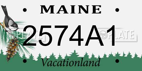 2574A1 Maine License Plate