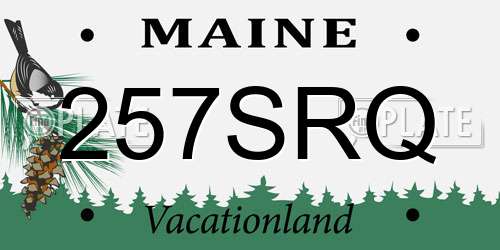 257SRQ Maine License Plate