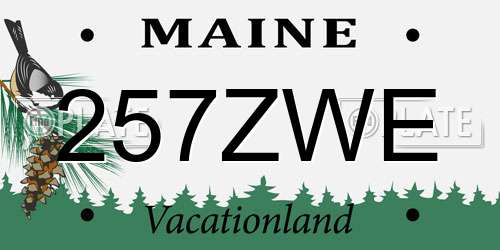 257ZWE Maine License Plate