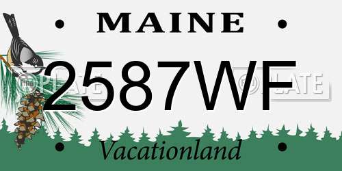 2587WF Maine License Plate