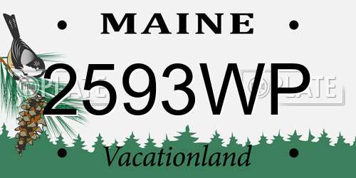 2593WP Maine License Plate