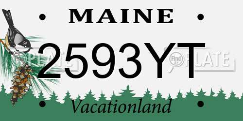 2593YT Maine License Plate